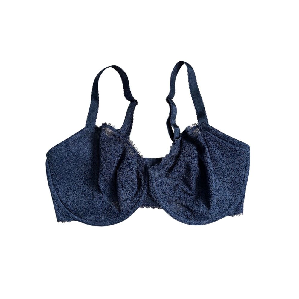 Bare Necessities Navy Lace Bra Underwire Lingerie Dark Sexy Dark Romance 38DDD
